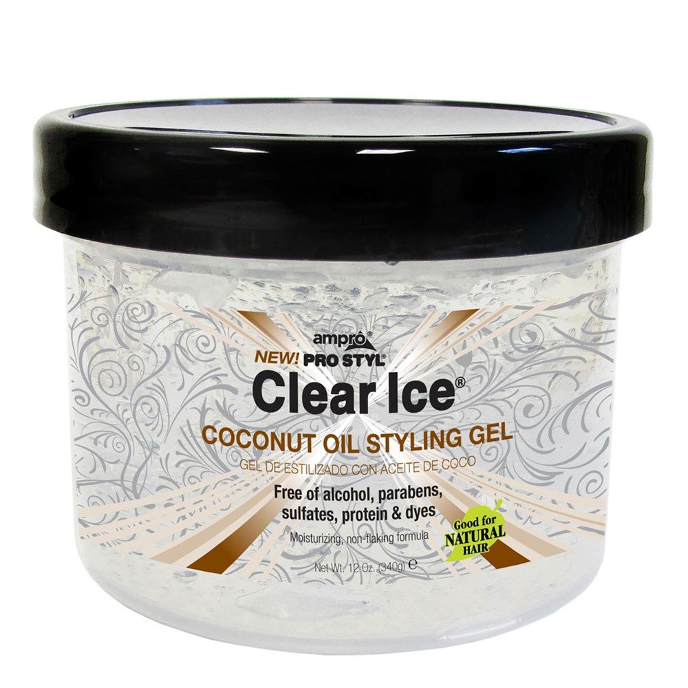 AMPRO Clear Ice Coconut Oil Styling Gel 12oz Royals Beauty Supply